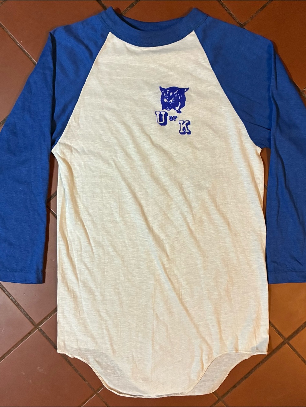 Vintage 70s/80s University Of Kentucky Wildcats Raglan Baseball Tee Sz S (XS)